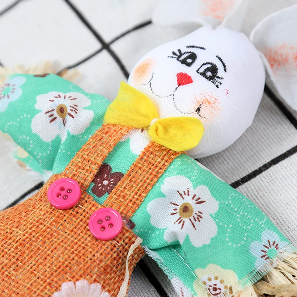 

2Pcs Harvest Scarecrow Rabbit Straw Polyester Fall Decoration Halloween Thanksgiving Easter Garden Porch Decor