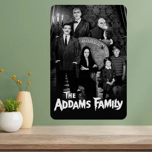 Affiche métallique classique de la série télévisée La Famille Addams