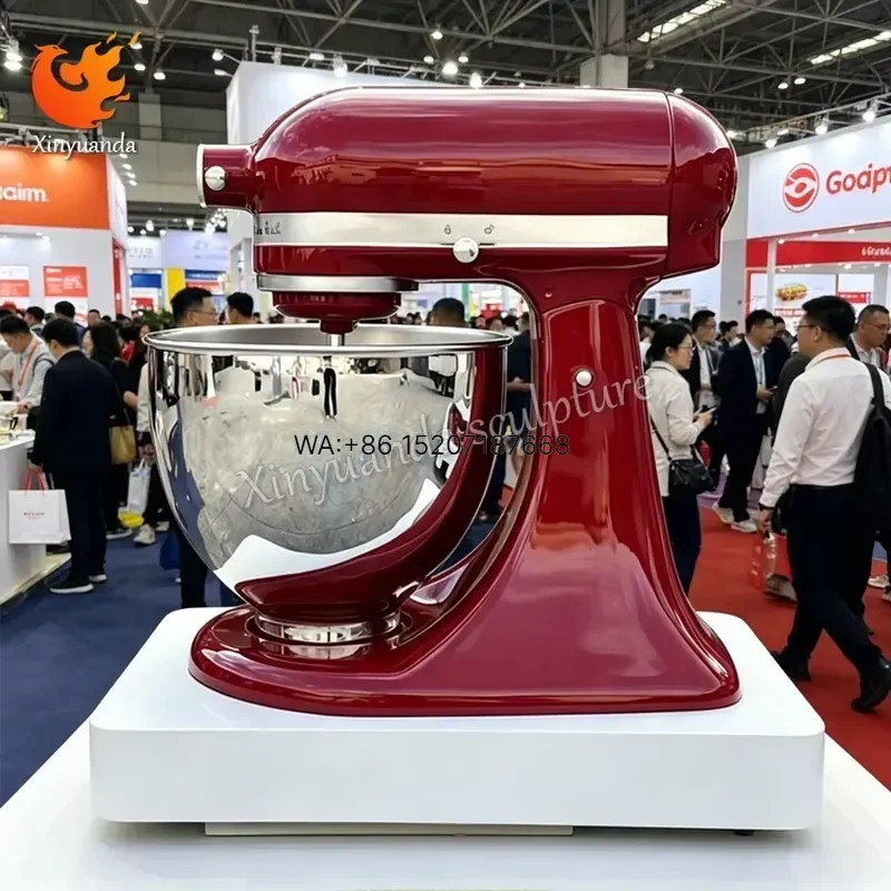 Wmwmnu Custom Scaled Stand Mixer Fiberglass Display Model Oversized Brand Prop Sculpture with Chrome Bowl
