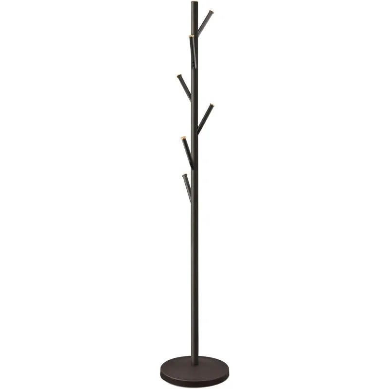 

Addison 68" Modern 6 Hook Free Standing Metal Coat Rack, Weighted Base