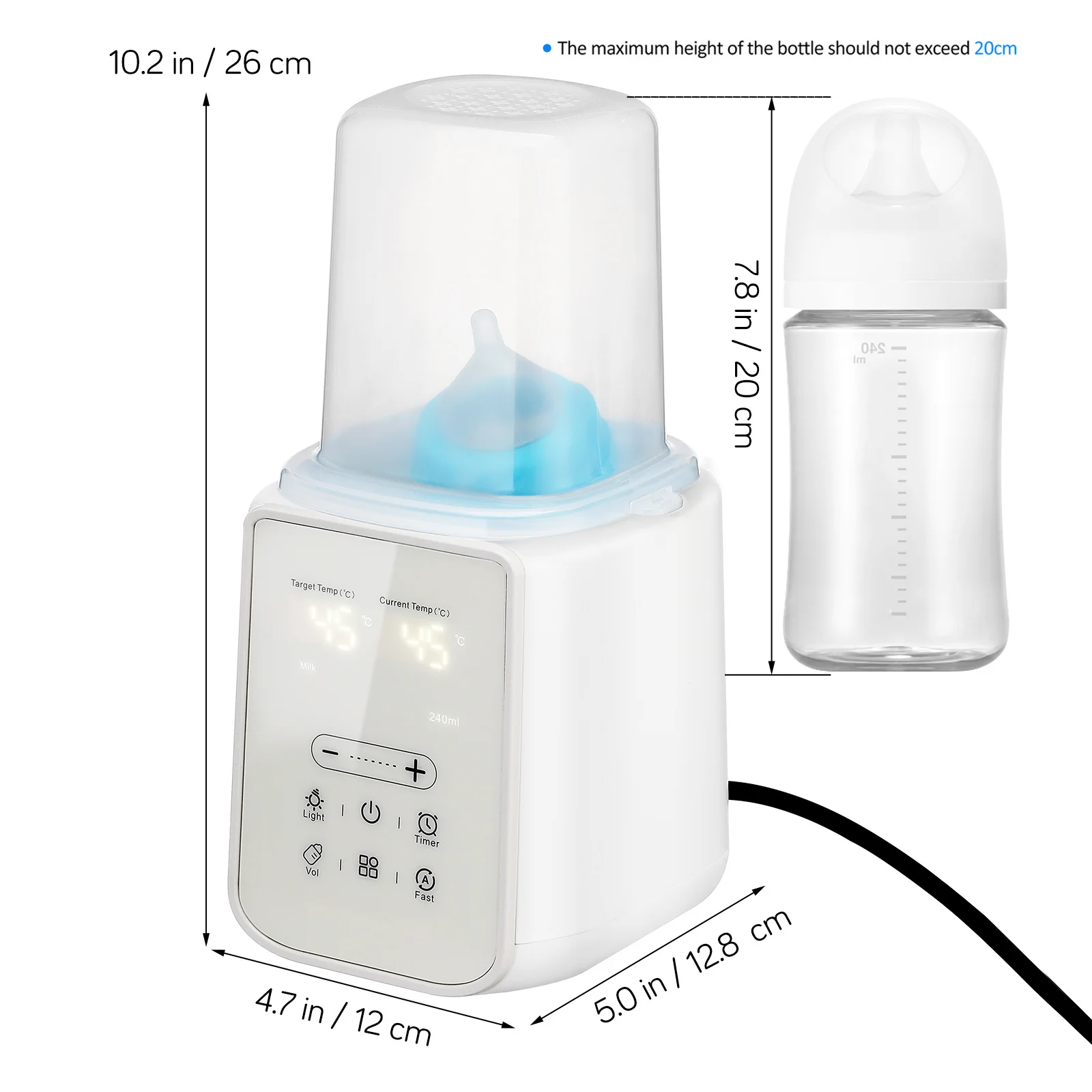 المحمولة زجاجة الطفل دفئا 8 في 1 جهاز تسخين الحليب الكهربائي لتركيبة حليب الأم العالمي الزجاج سيليكون Pp زجاجات السفر استخدام الاتحاد الأوروبي
