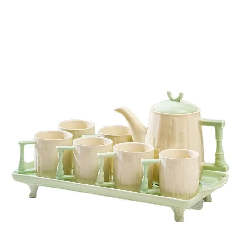 

European light luxury small fresh tea set, household creative coffee cup, exquisite ceramic teapot