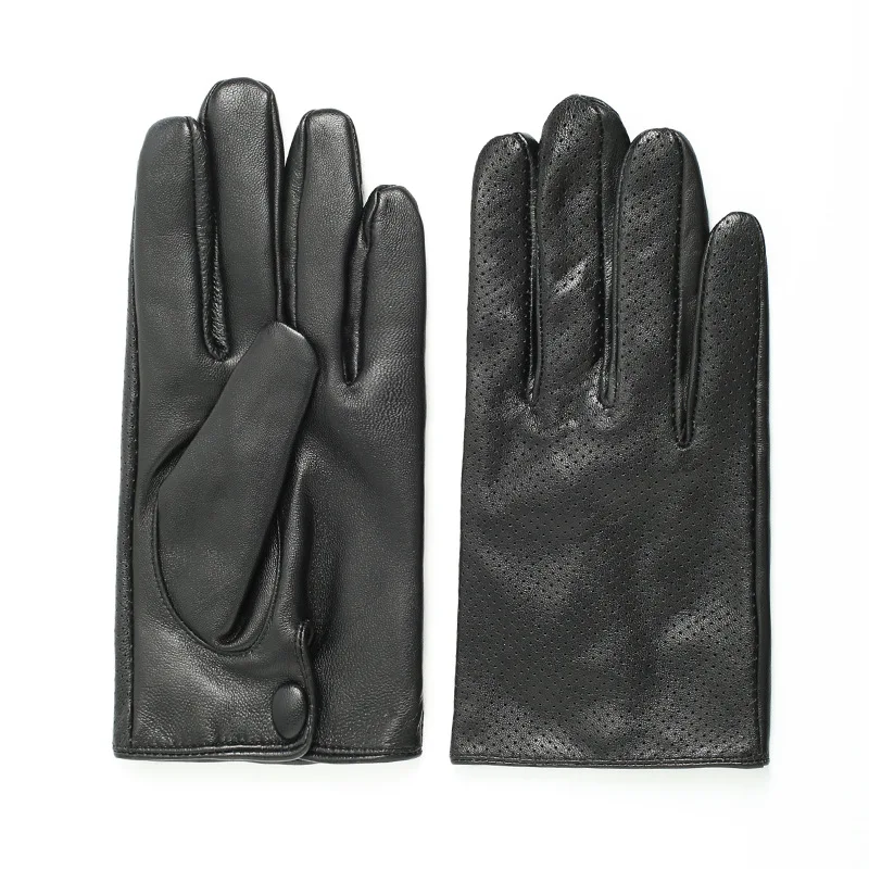 2023 Autumn Men style Business Sheepskin Leather Gloves Winter Full Finger Touch Screen Black Gloves Riding Motorcycle Gloves