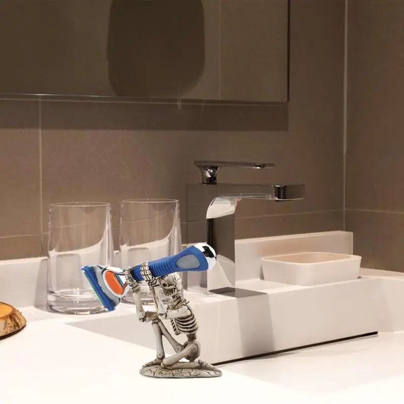 Retro Skull Pen Holder Skeleton Pencil Stand Creative Desktop Storage Rack Organizer Decor For Halloween Home Office