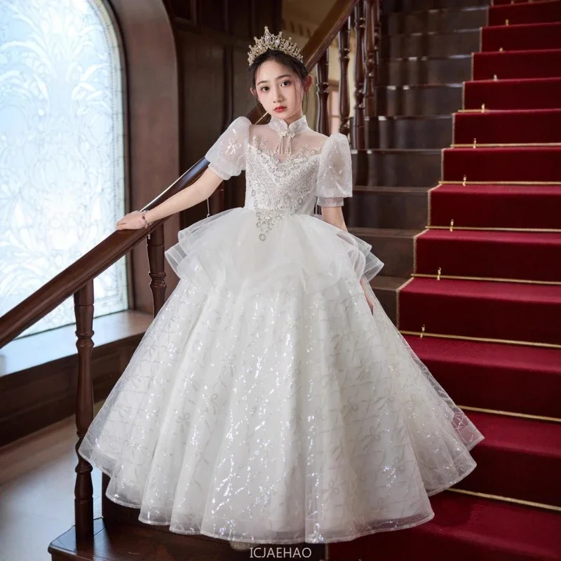 

Elegant Dress For Girl Children Flower Gown Costumes Party Piano Kids Outfits Birthday Princess Dresses Wedding Costumes Clothes