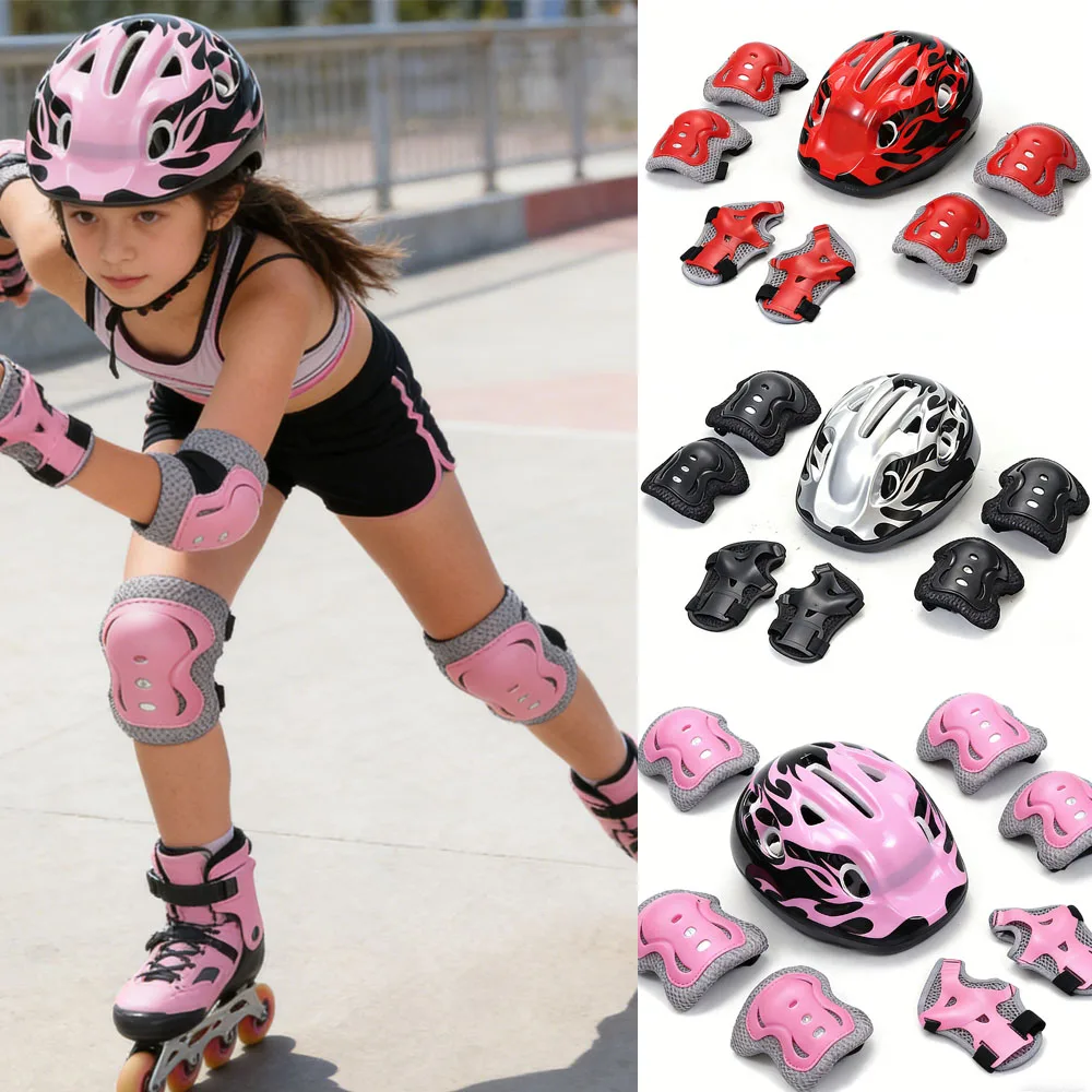 

Детский велосипедный шлем, наколенники, налокотники, запястья, шлем с комплектом защитного снаряжения для езды на велосипеде, скейтборда, скутера, катания на коньках, спорта