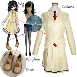 SingXeng Anime WataMote Tomoko Kuroki Cosplay Costume Customize Women Girls Lovely Yellow Jk Skirt Uniform Outfits Halloween