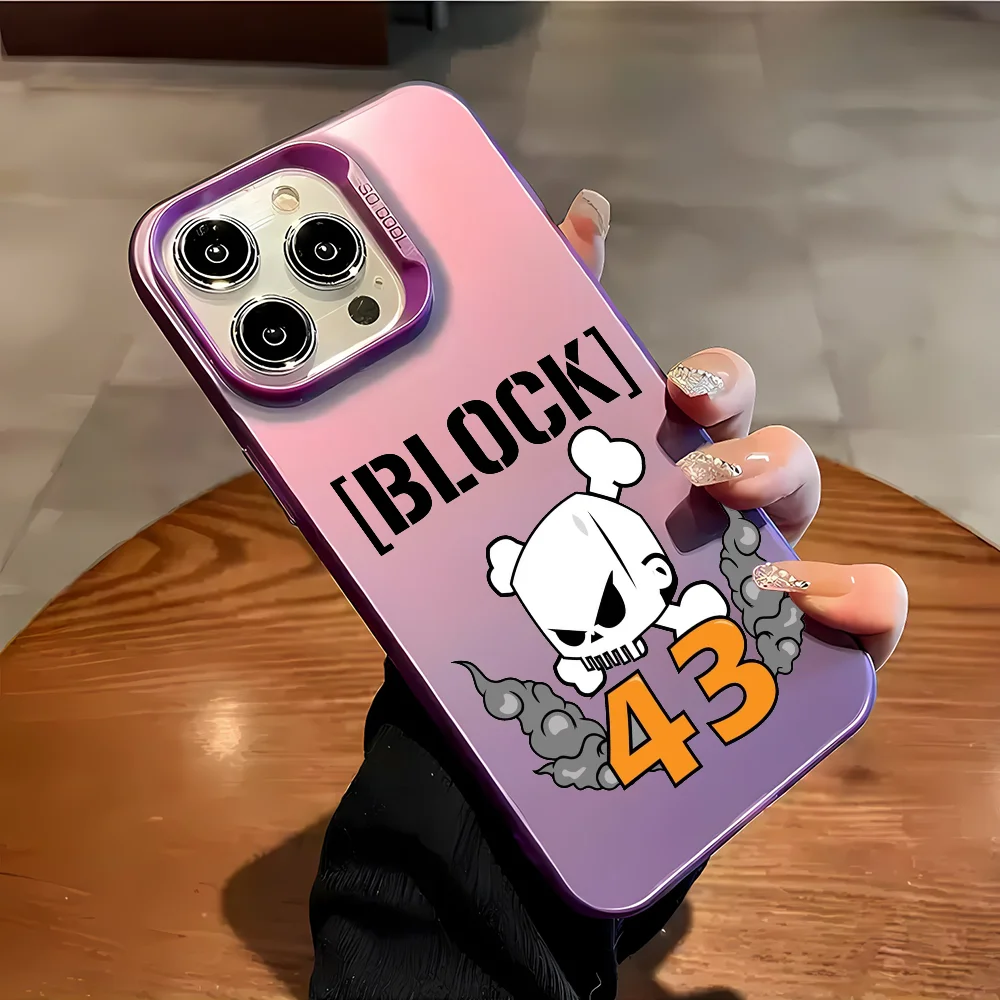 حار K-كين بلوك 43 جراب هاتف موضة آيفون 16 15 14 13 12 11 Mini Pro Max X XR XSMAX 8 7 Plus مكافحة سقوط ماتي الظهر Co