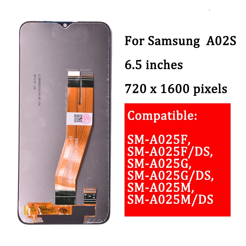 LCD Display For Samsung A02s A025 LCD A025M A025F A025G A025M Touch Screen Digitizer Replacement Assembly Repairment