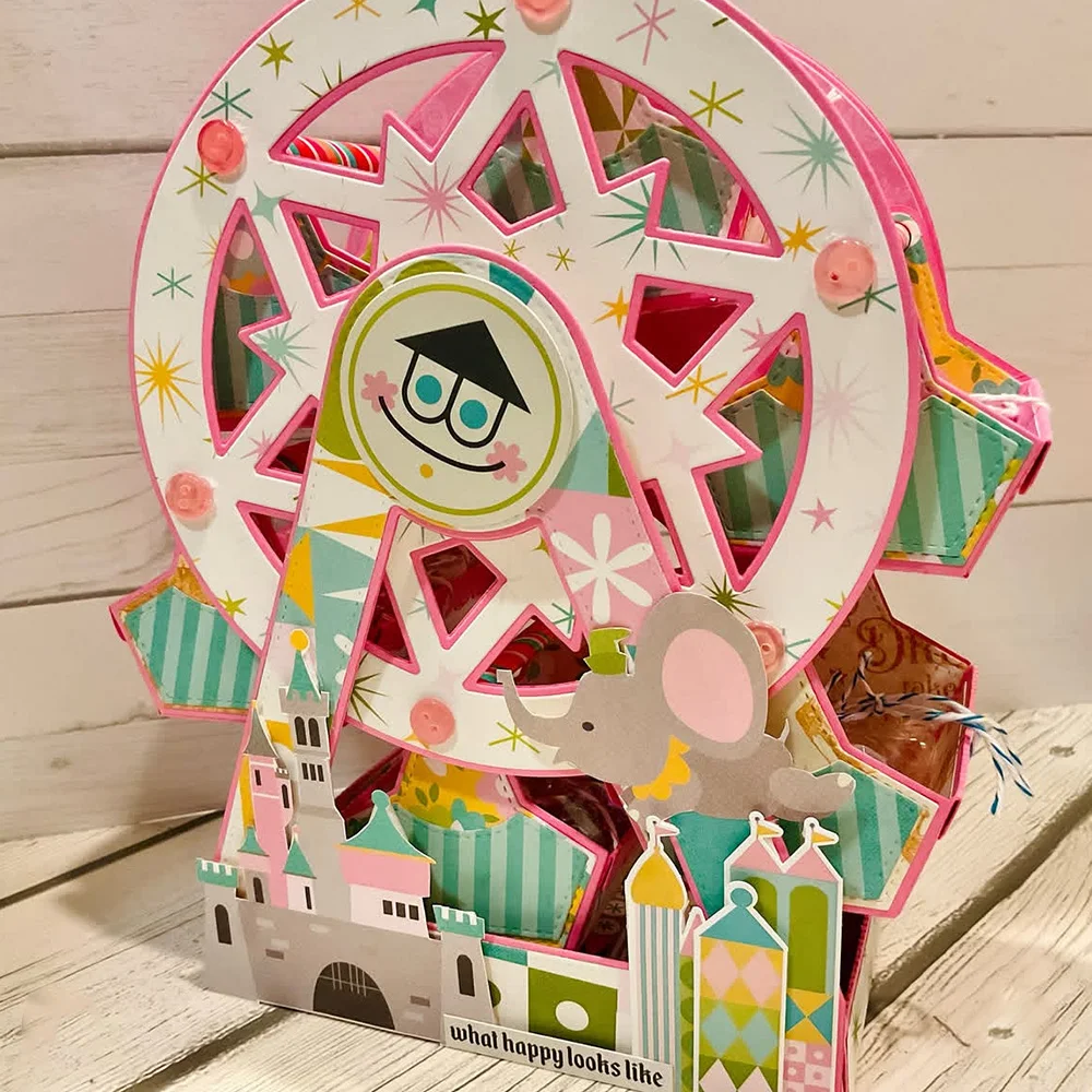 KSCRAFT 3D Ferris Wheel Metal Cutting Dies Stencils for DIY Scrapbooking Decorative Embossing DIY Paper Cards
