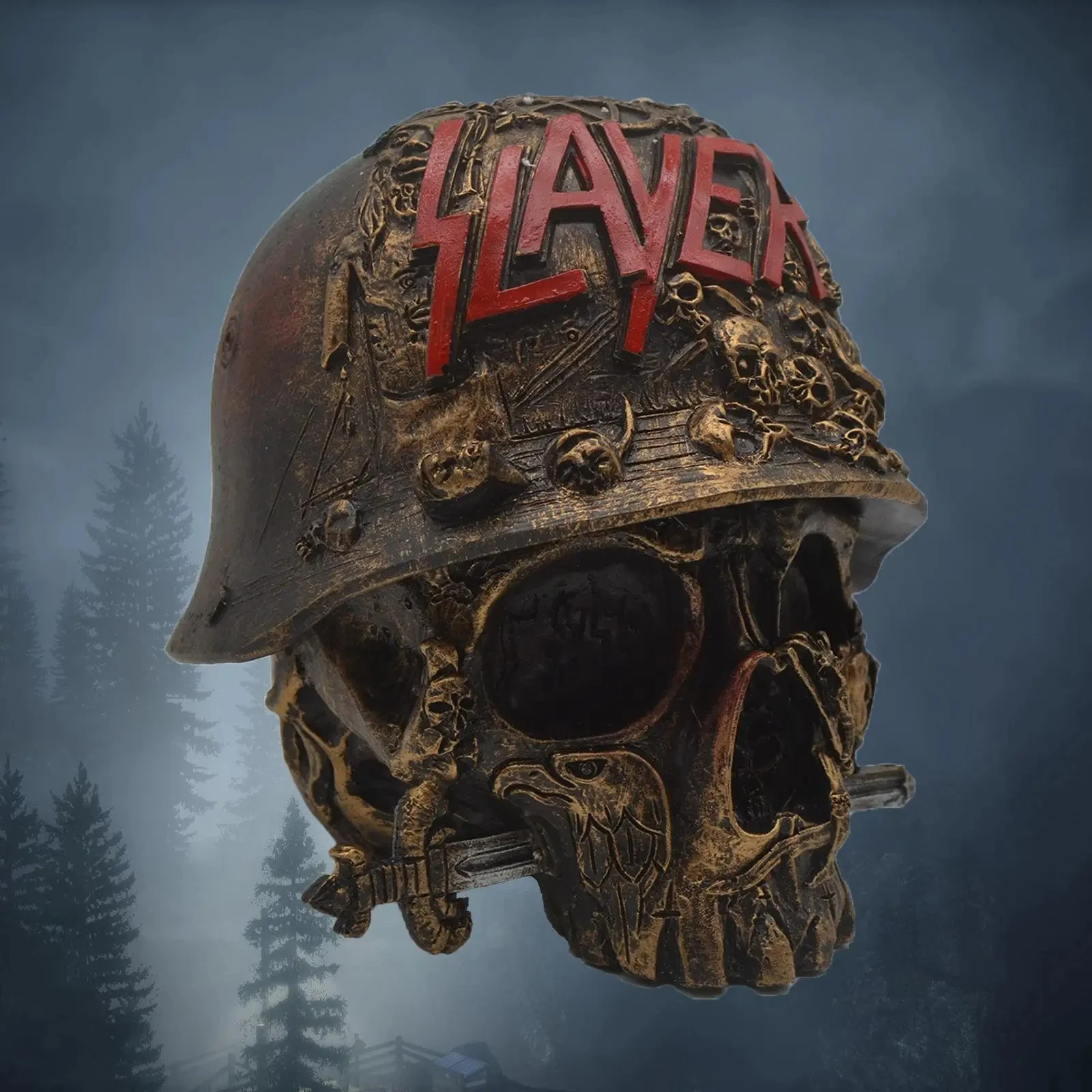 Creative Resin Skull Statue Storage Box home Desktop ornament Handicrafts Figurine Decor Storage Box Helmet Home Decoration Gift