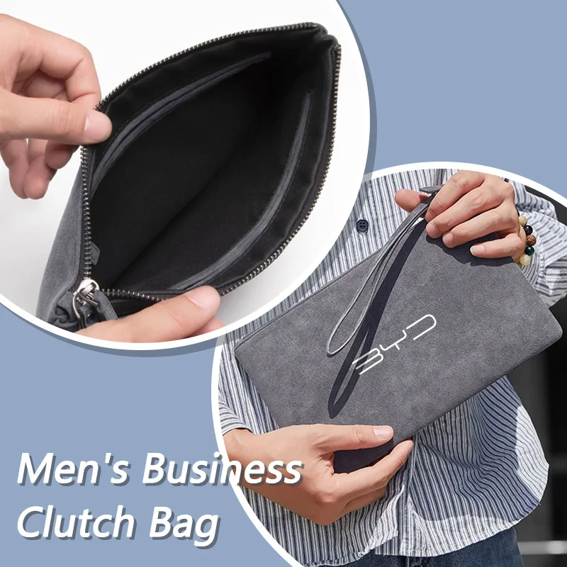 

Портативная автомобильная сумка-органайзер из замши на молнии для хранения кабелей и наушников для BYD Tang F3 E6 Atto Yuan Plus Song Max F0 G3