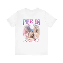 Funny Meme T Shirt Pee Is Stored In The Balls Joke Offensive K Pop Satire Edgy Dank Weird Clothing