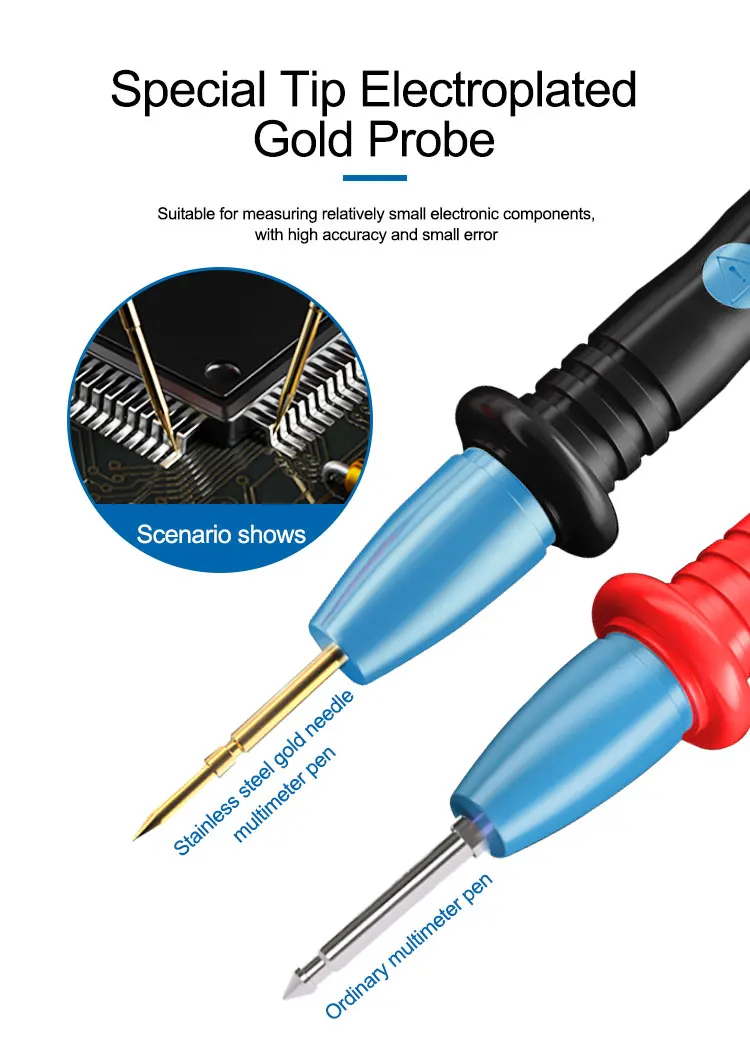 SUNSHINE SS-024A Multimetr Płytka pozłacana do multimetru cyfrowego Prąd Napięcie Końcówka igłowa Przewód pomiarowy Kabel do naprawy