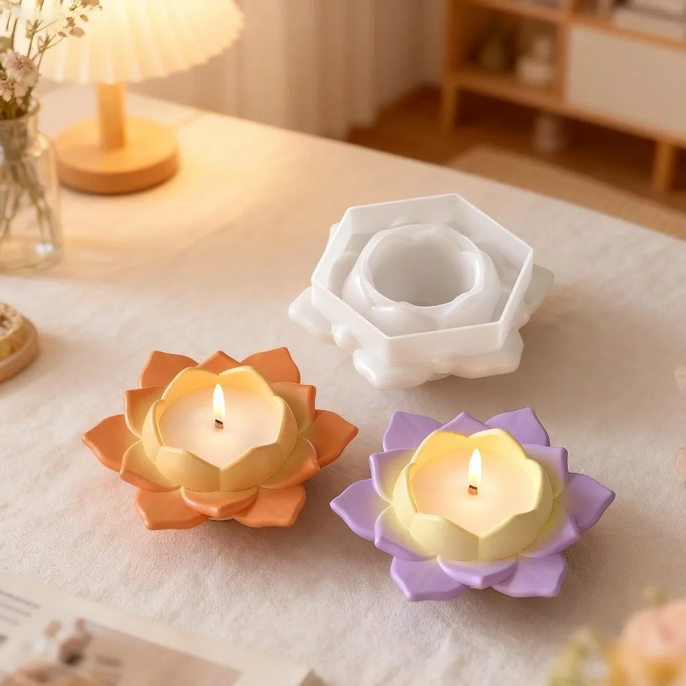 

Многоразовая силиконовая форма для лотоса, 3D-форма для гипса и глины, гибкая форма для литья смолы, для рукоделия