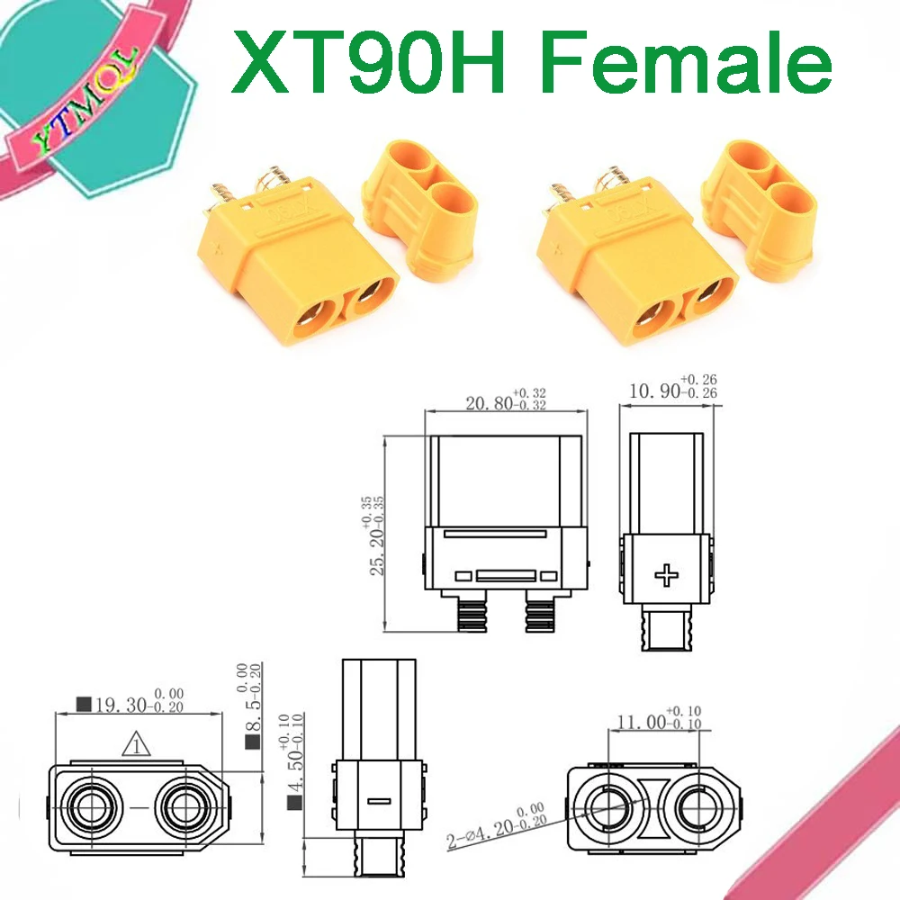 2Pcs XT90U Man Vrouw Bullet Connector Plug De Upgrade Voor Rc Fpv Lipo Batterij Rc Quadcopter