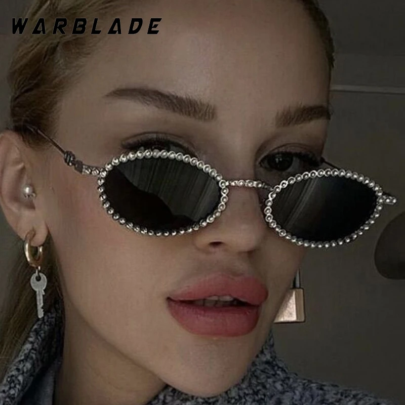 

Fashion Small Oval Metal Frame Women Sunglasses Luxury Design Rhinestone Men Sunglass Outdoor Travel Drive Female Eyewear UV400