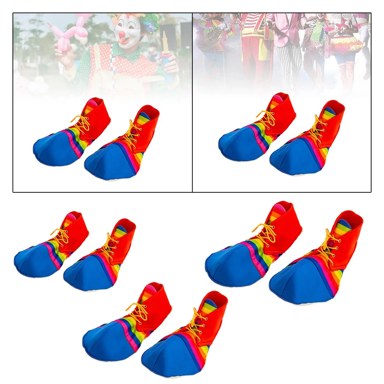 Rainbow Clown Shoes Cosplay Footwear Funny Costume Accessories for Stage Performance Holiday Parties Carnivals Halloween Kids