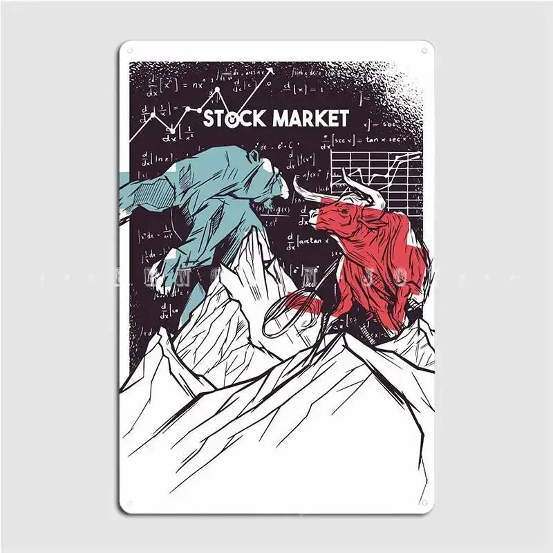Stock Market Trader Metal Plaque Poster Wall Plaque Club Bar Retro Wall Cave Tin Sign Poster