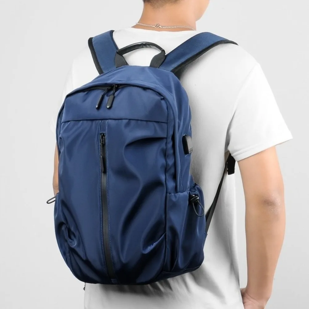 Oxford Cloth Men's Backpack Waterproof with USB Port Students School Bag Korean Style Large Capacity Laptop Backpack School
