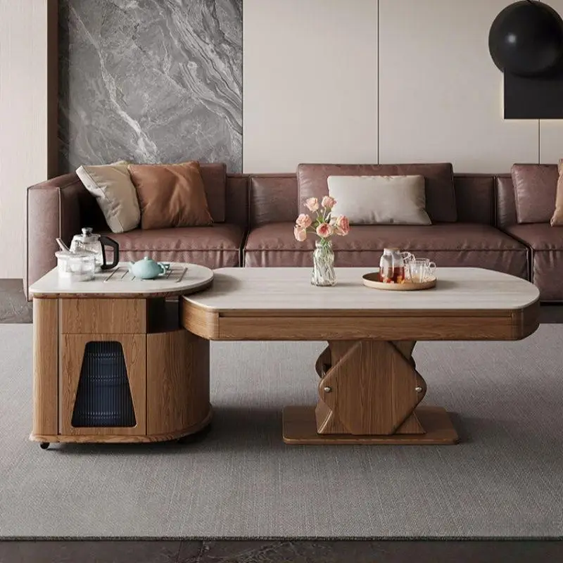 Dining table integrated dual-purpose roasting fire voice intelligent folding square round table y