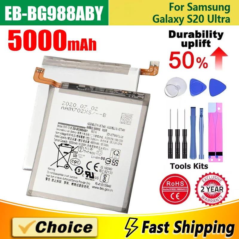 

EB-BG988ABY,Brand New Replacement Phone Lithium Battery+Tool,For Samsung Galaxy S20 Ultra,5000mAh