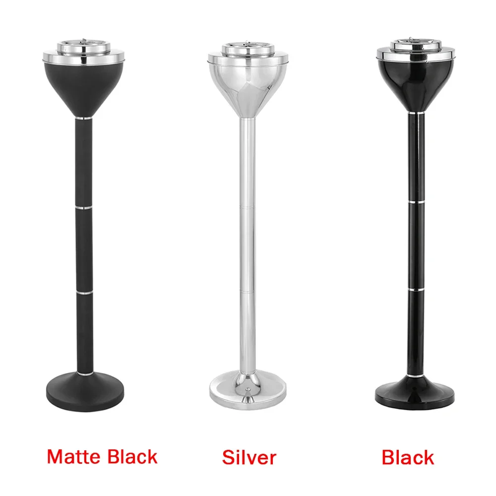 

Outdoor Indoor Adjustable Removable Tall Ashtrays with Lid Windproof Push Down Floor Standing Stainless Steel Cigar Ashtrays