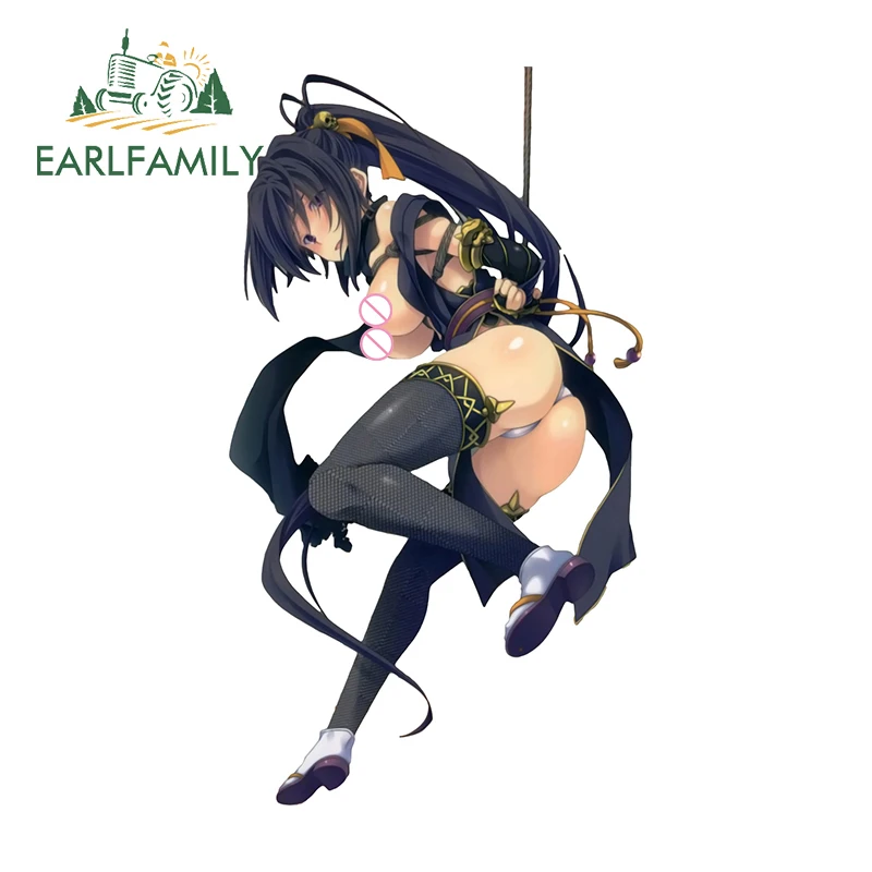 EARLFAMILY 13cm x 7.3cm for Akeno Himejima Sexy Anime Car Sticker Bundle Waifu NSFW Auto Decal Creative JDM Car Accessories