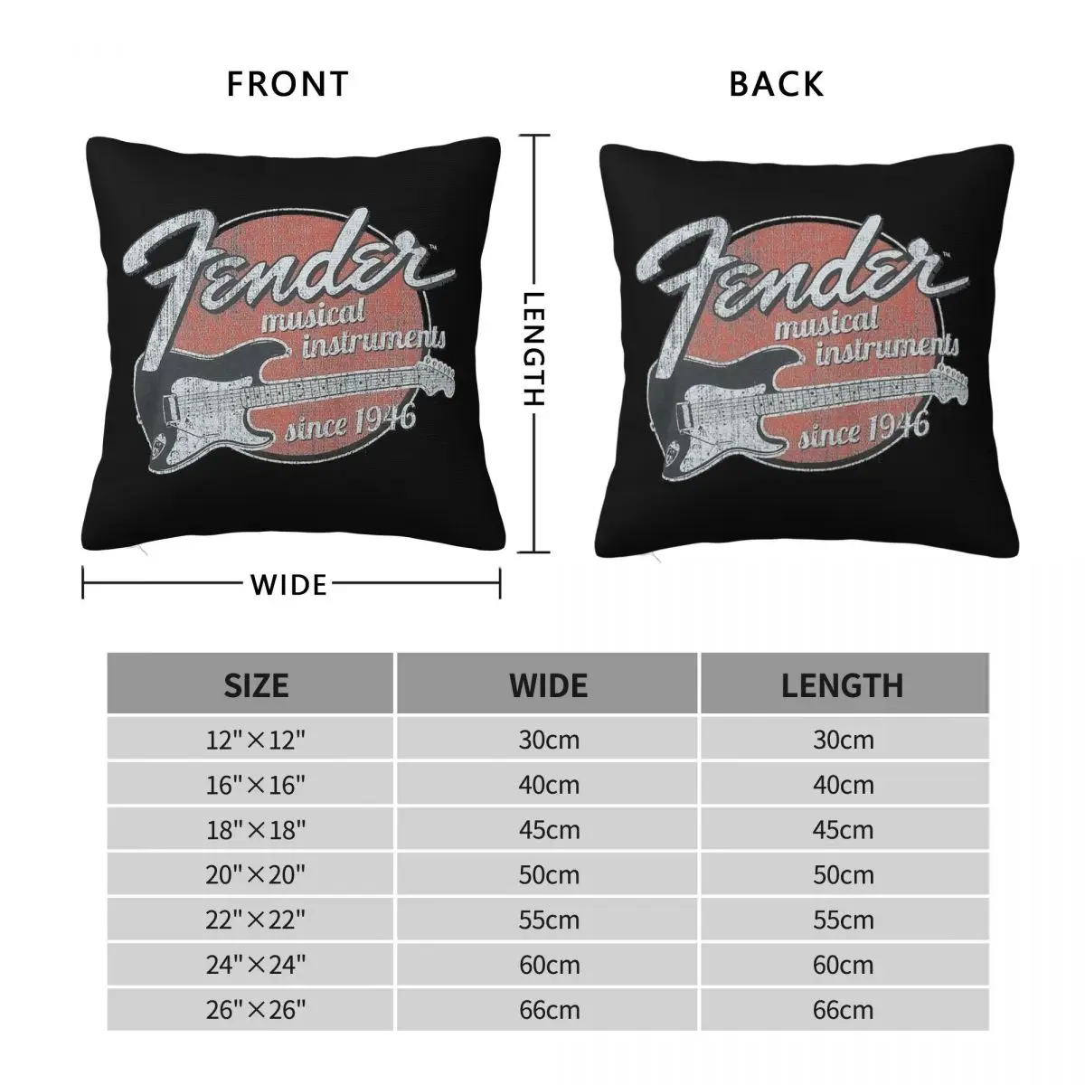 Fender Telecaster Electric Guitar Square Pillowcase Polyester Linen Velvet Creative Decor Throw Pillow Case Sofa Cushion Cover