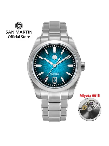 San Martin 39mm SN0144 ""JianZhan"" Gada reloj Miyota 9015 diseño Original vestido de estilo chino hombres relojes mecánicos automáticos