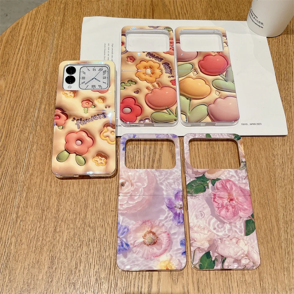 Blu-ray Tulip Flower Pattern Phone Case For HuaWei Nova Flip Protection PC Shell Protective Back Cover