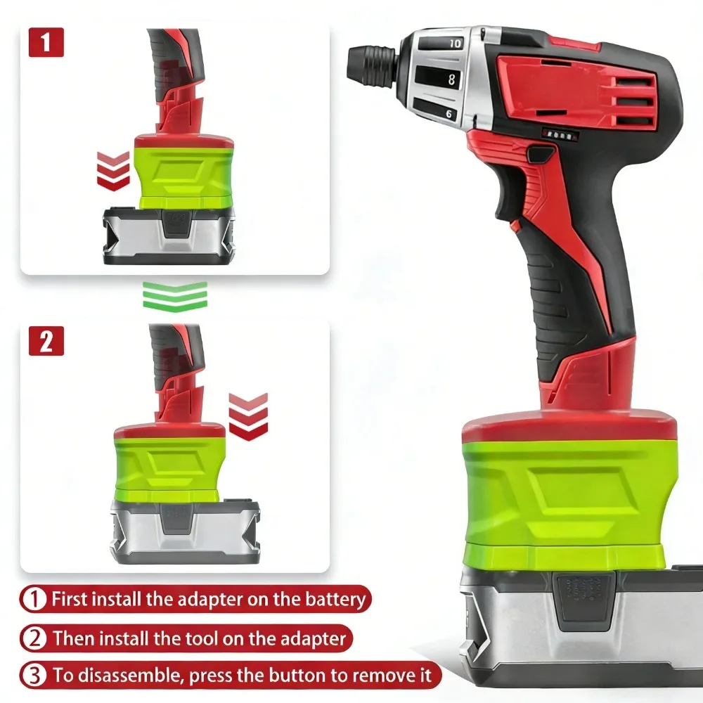 

Адаптер для аккумуляторов Ryobi на Milwaukee 12V, конвертер для литий-ионных аккумуляторов Ryobi 18V в электроинструменты Milwaukee 12V