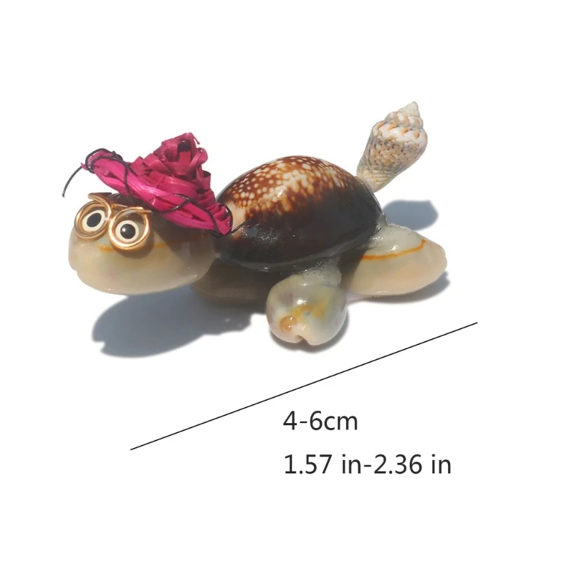 10Pcs Funny Animal Figure Toy Conch Turtles Statue Miniature with Colorful Hat Outdoor Garden Decorations Kids Gift