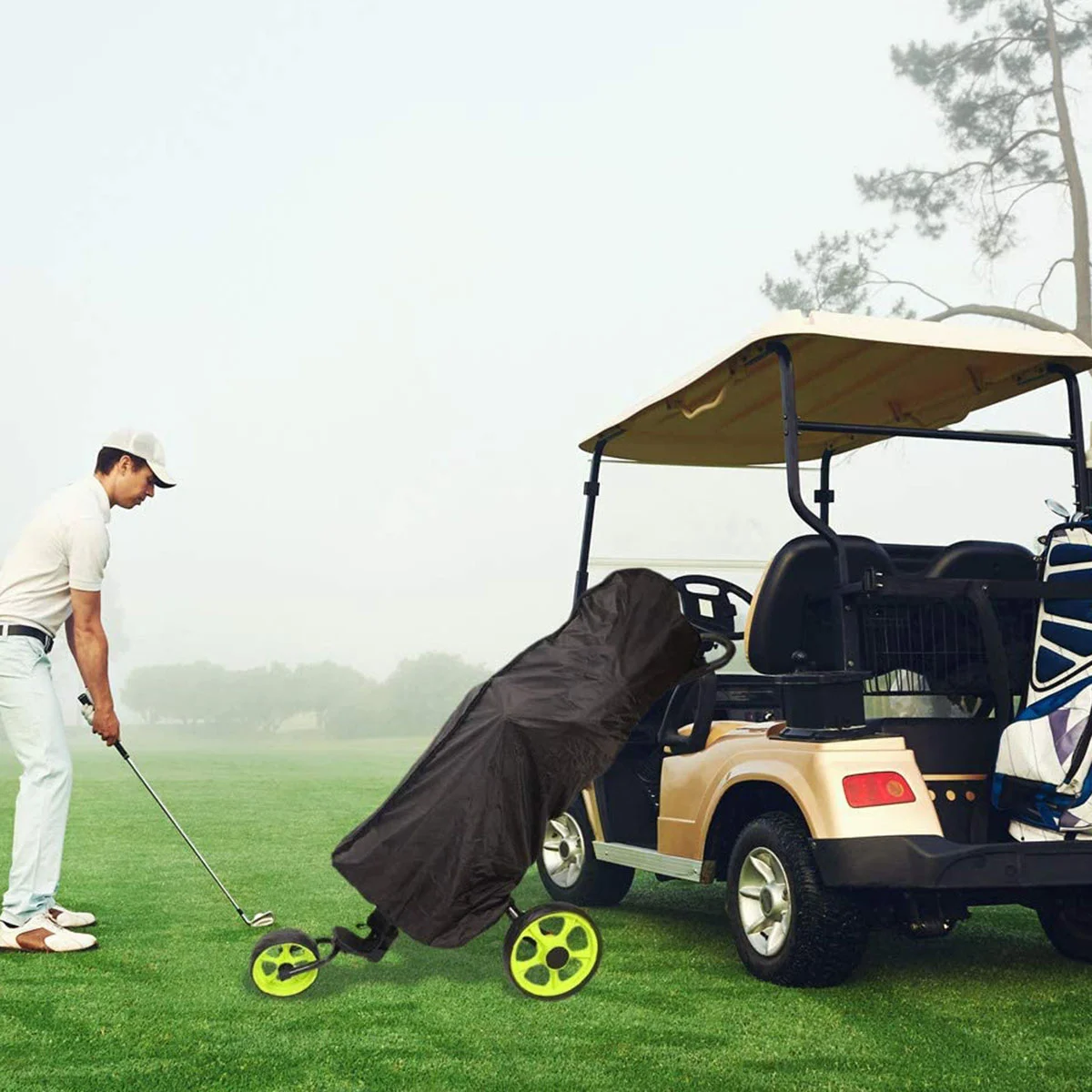 

Lo-ok Rain Cover for Golf Bag Waterproof Rain Push Cart Club Bags Raincoat for Golf Outdoor Fields