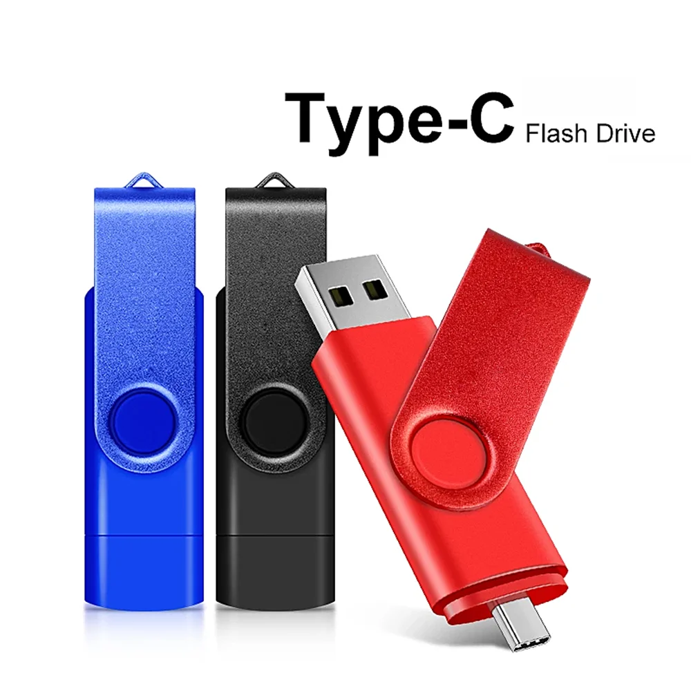 BINFUL-USB 2.0 Tipo-C Pen Drive com Chaveiro, Memory Stick de Alta Velocidade, Presente do Negócio Criativo, U D, 2TB, 1TB, 512GB, 2NI1