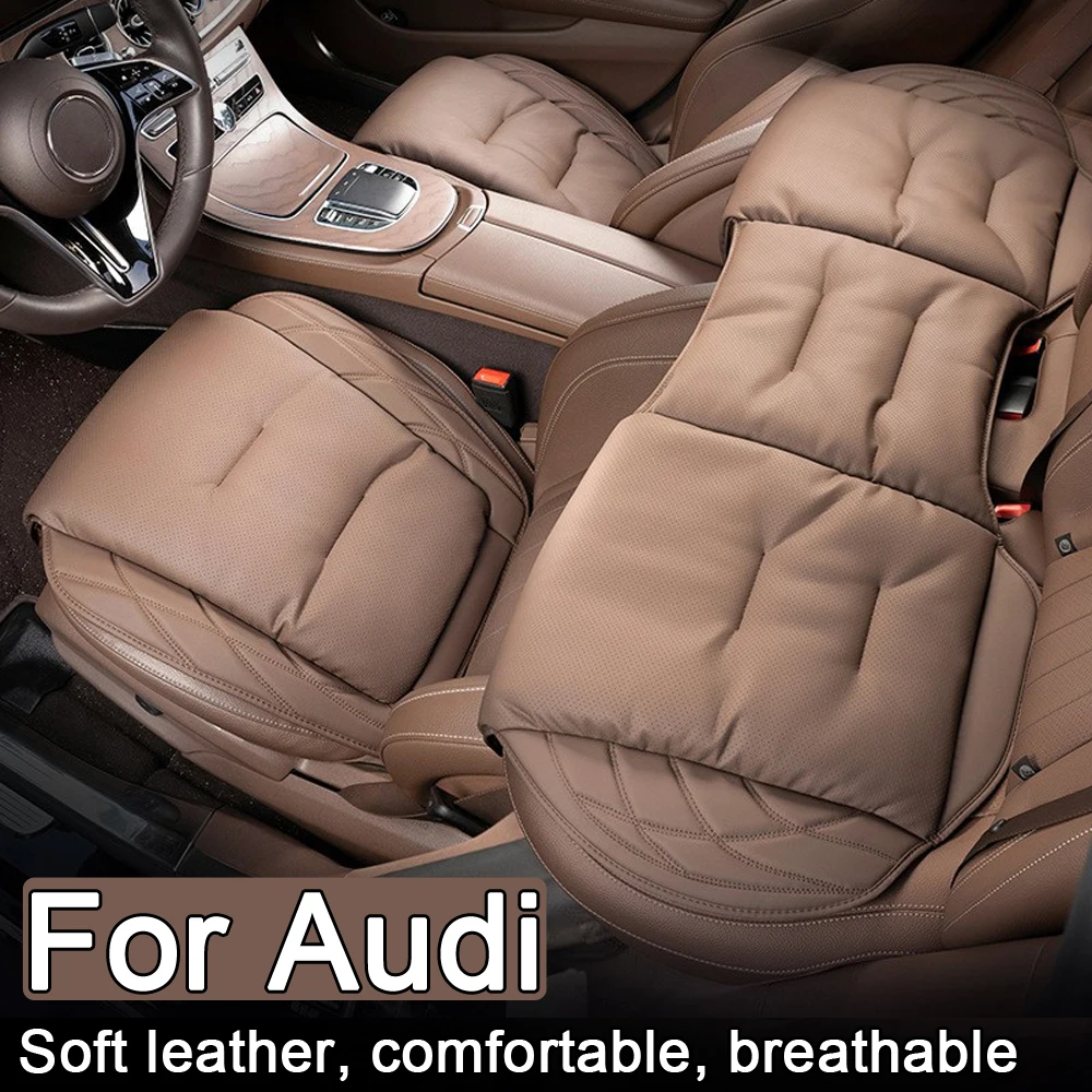 Car Seat Covers Ventilated Leather All Season Car Seat Cushion Protector Pad For Audi A1 A3 A4 A5 B6 B7 A6 A7 C5 Q3 Q5 Q7 RS5 S5