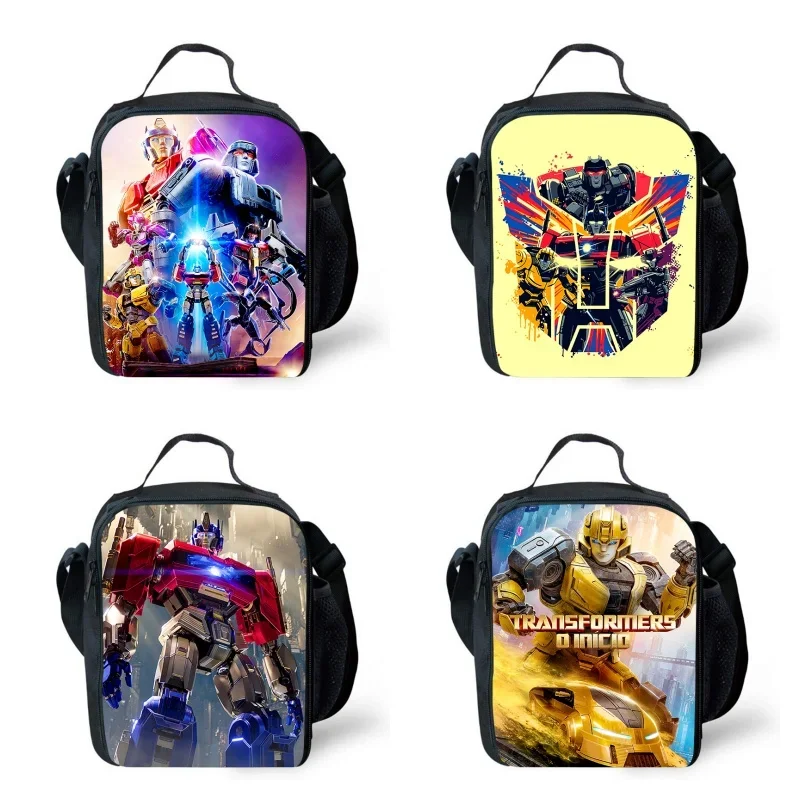 Transformers Lunch bags for Child,Cartoon School Picnic Bags for Girls Boys,Large Kids Insulation Cooler Bag for Aged 4-10 years