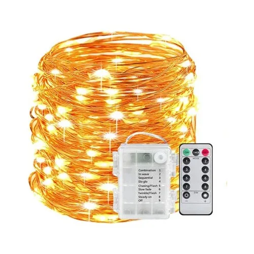 Dekorden-cable de hadas LED con batería, 20 metros, 200 LED, Control remoto