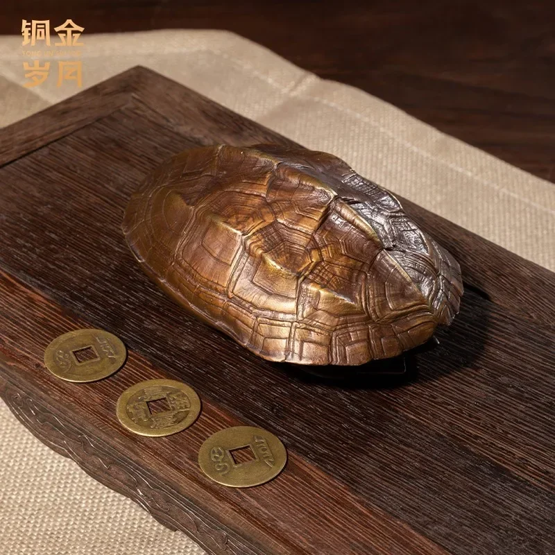 FX-1    money turtle brass ornaments turtle shell cultural toys ornaments copper money  shell hand play pieces copper ornaments