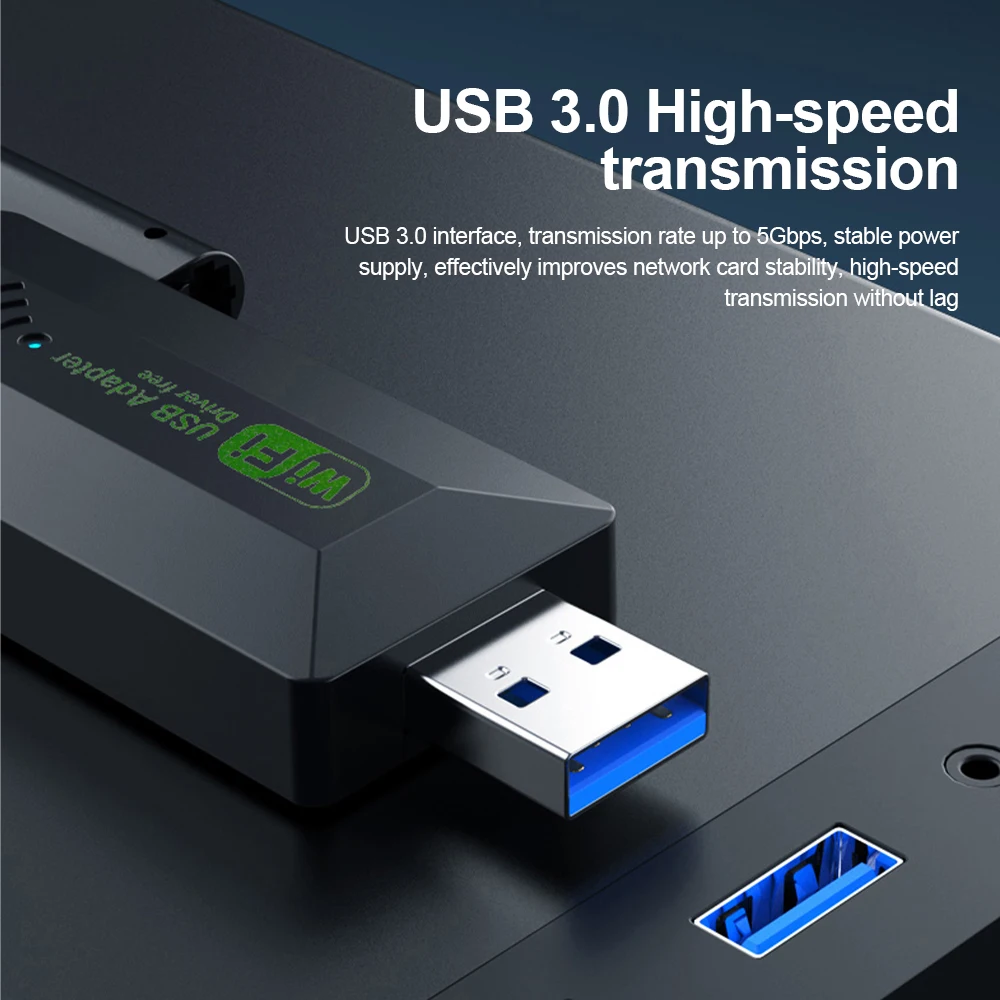 1200Mbps USB 3.0 WiFi Adapter Wireless Network Card 2.4G 5G Dual Band High Speed USB WiFi Adapter Network Signal Transmitter