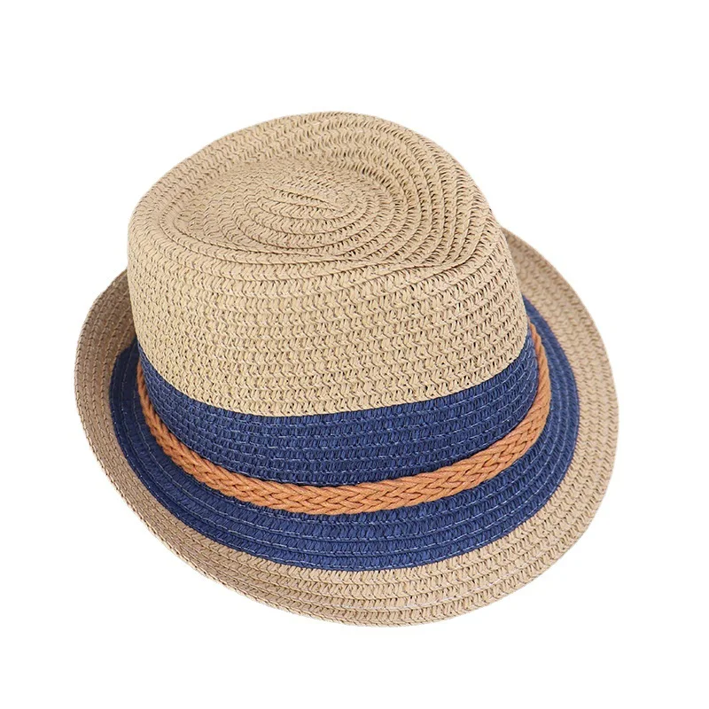 Korean Top Hat Parent-child Straw Hat Kids Sunhat Spring Summer Beach Sun Hand-knitted Hat Men Wholesale