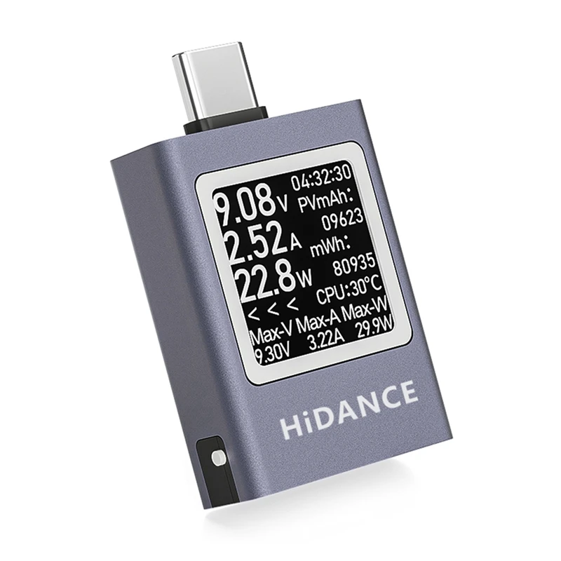 

A25F-HDC-085C DC 4.5-50V 0-12A PD3.1 Multifunction Digital Display Dcvoltage Ammeter Power Meter Type-C Cell Charging Tester