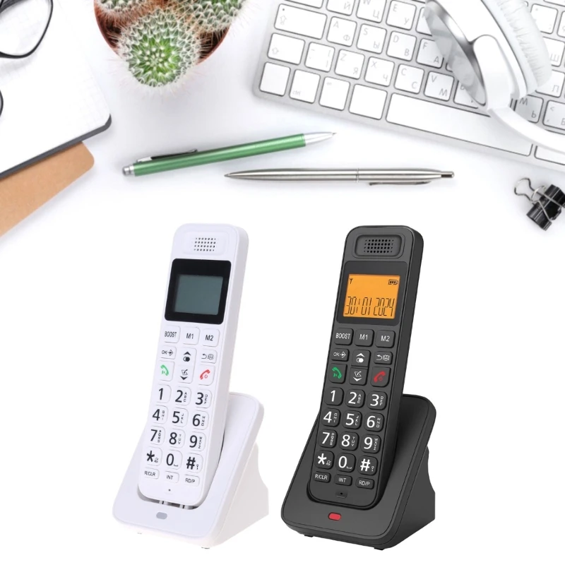 D1018 Cordless Landline Phone with Phonebook Storage and Easy to Operate Multiple Function Low Radiation