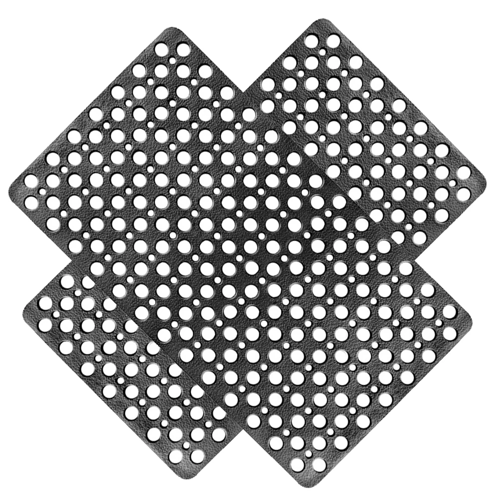 

Anti- 80 Suction Cups Floor Mat For Bathroom Living Room Durable Circle Holes Design Black Non-Slip Bath Foot Pad