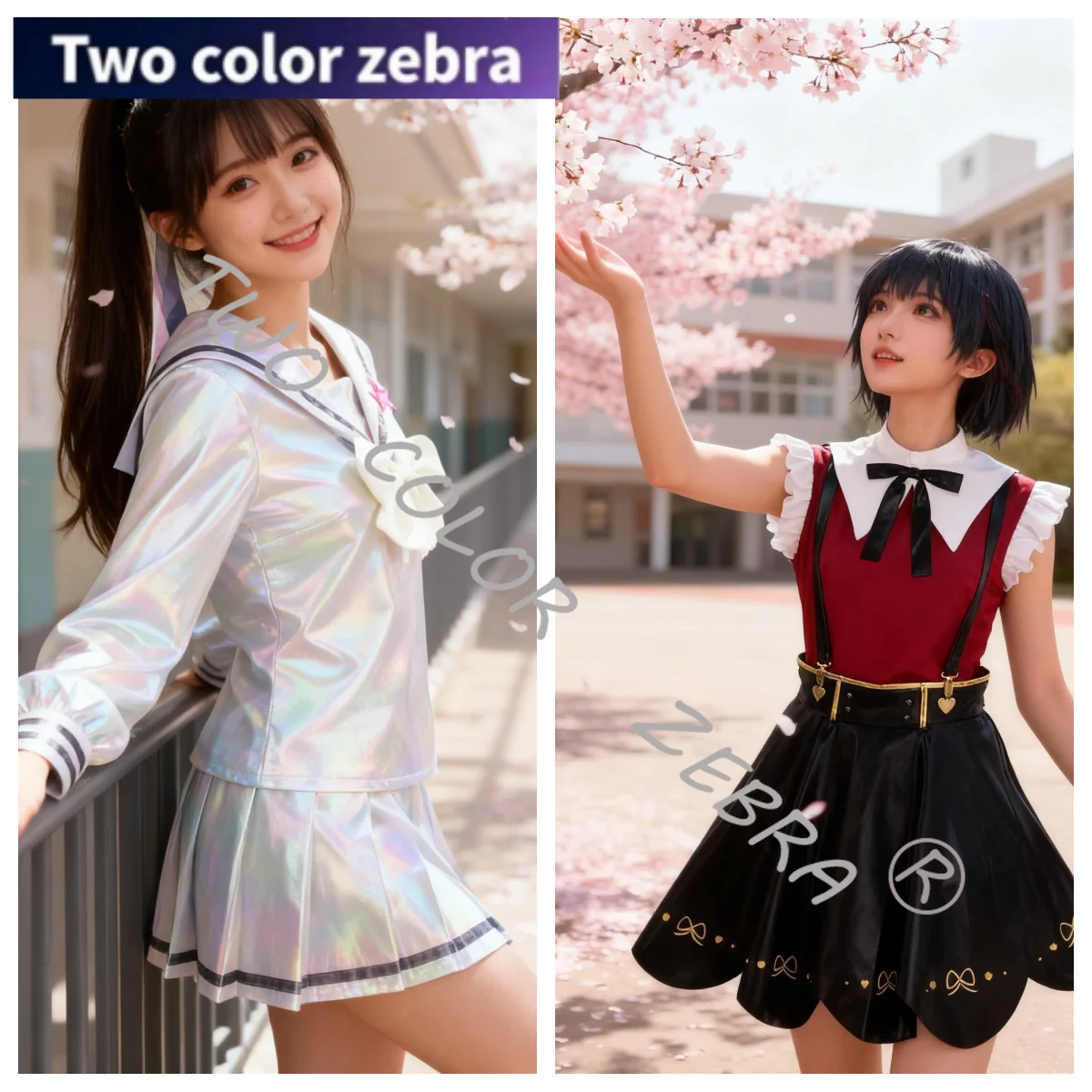 

NEEDY GIRL OVERDOSE KAngel Cosplay Costume Anime JK Uniform Skirt Uniform Hallowmas COS Laser Color Skirts