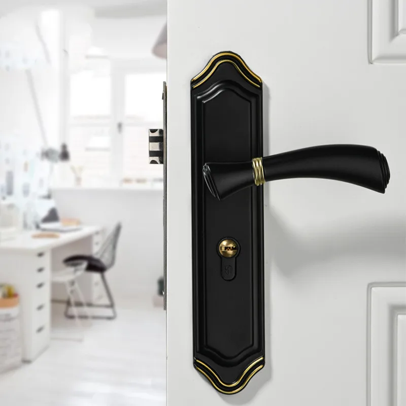 

European Aluminum Alloy Silent Door Locks Indoor Security Door Handle Lock Bedroom Mute Gate Lock Furniture Hardware Accessories