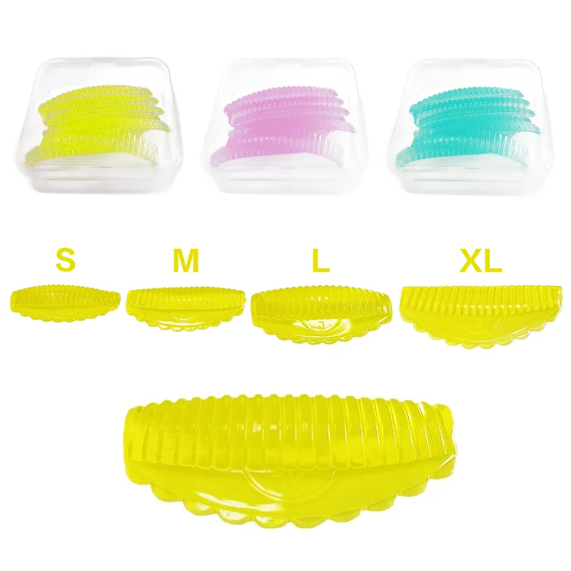 Almofadas para permanente de cílios, 4 pares, sem cola, silicone, 4 tamanhos, hastes pegajosas, escudo, levantamento, 3d, modelador de cílios, ferramentas aplicadoras