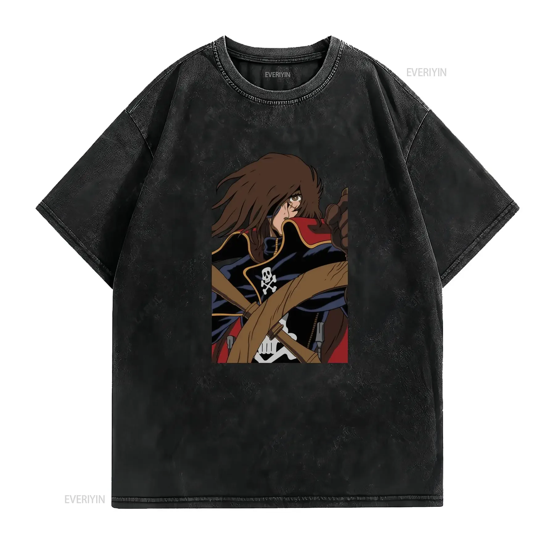 T shirt Albator e Vintage Design Personnel Col Rond Décontracté Tissu Légèrement Extensible Coupe Standard Motif Imprimé
