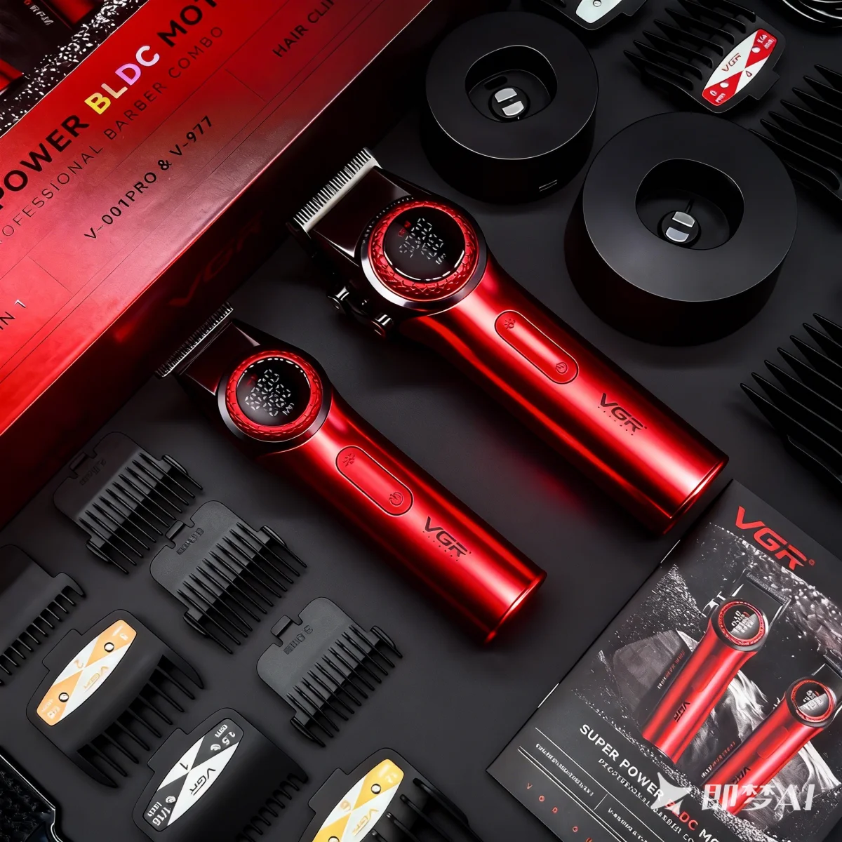 VGR Tondeuse à cheveux Professionnelle Machine de coupe de cheveux Électrique Tondeuse de coiffeur Réglable 9000 tr/min Métal Tondeuse pour homme V-001 V-977