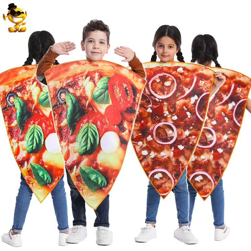 Parodie Nourriture Pizza Costume pour Enfants, Motif Double Face, ix, Drôle, Cosplay, Play Road Costume, 1 Pc